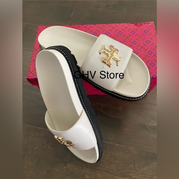 Tory Burch Everly Anatomic Lug Paris Nappa Slide - Picture 3 of 6